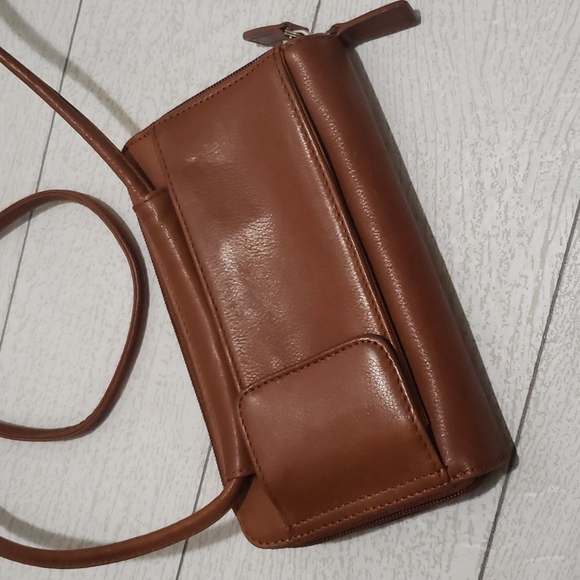 Fossil chestnut vintage wallet crossbody bag - Picture 2 of 5